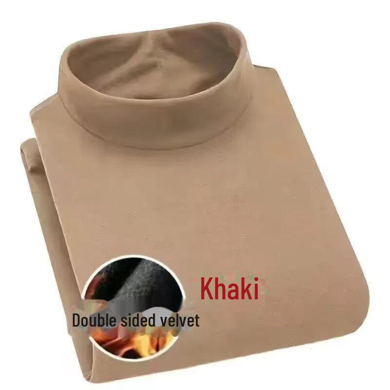 

Мужская водолазка с длинными рукавами из немецкого бархата — облегающая, двухсторонняя, осенне-зимний топ 4XL хаки