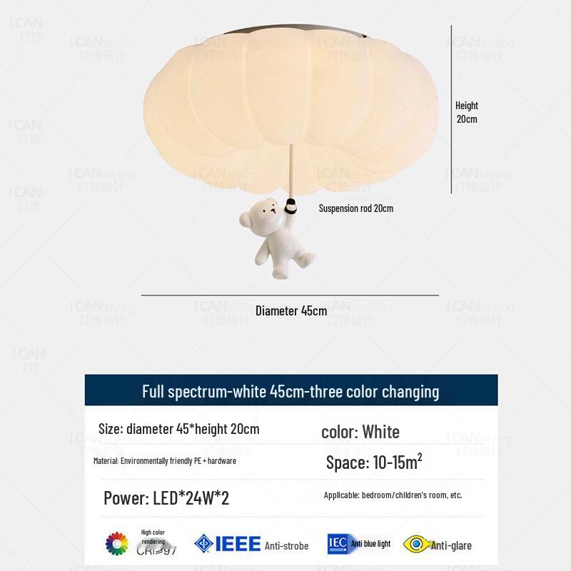 Pumpkin Bear Ceiling Lamp for Children's Bedroom