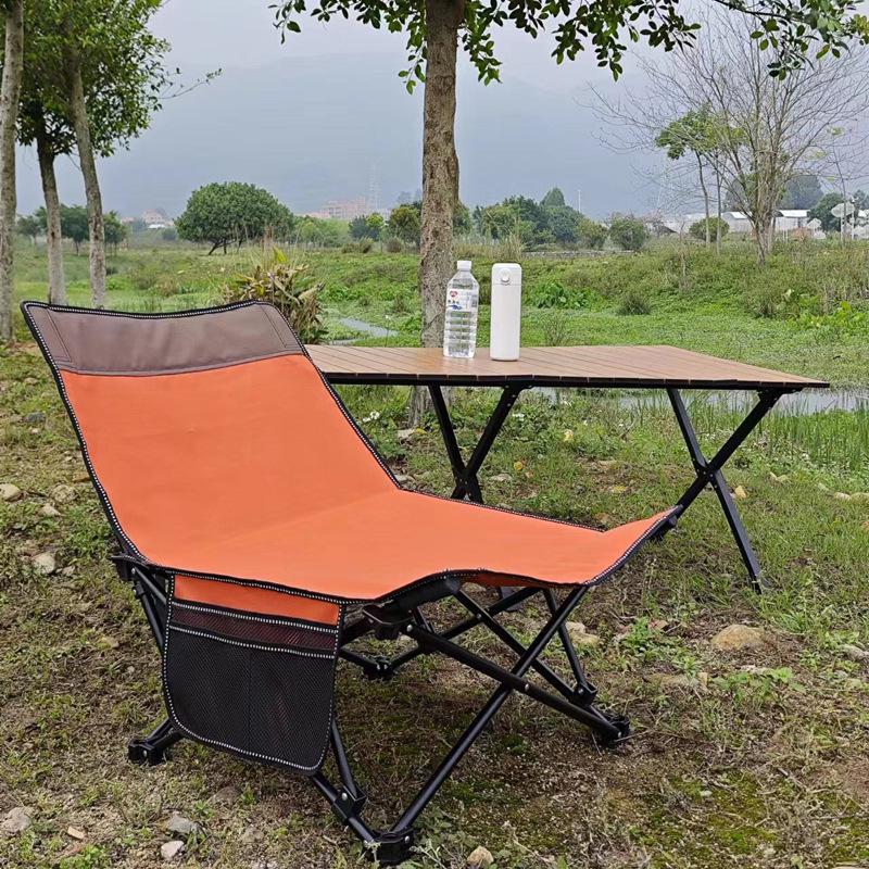 Tragbarer Outdoor-Klappstuhl: Leicht, halb zurücklehnbar für Nickerchen im Büro, Camping und Angeln