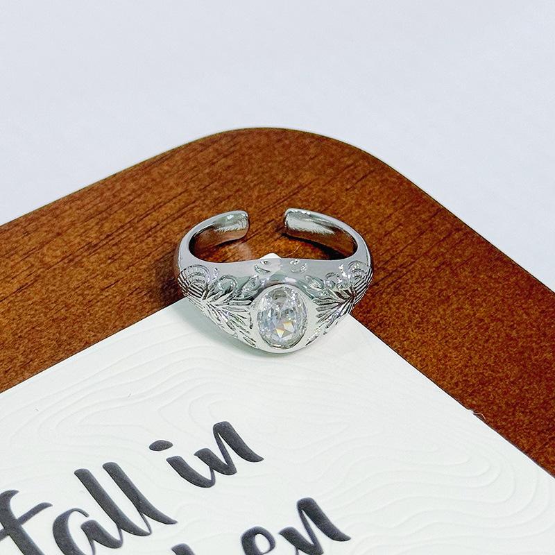 Цыганская Звезда Циркон Нишевое Высококлассное Открытое Кольцо Простое Модное Легкое Роскошное Кольцо Женское Adjustable opening