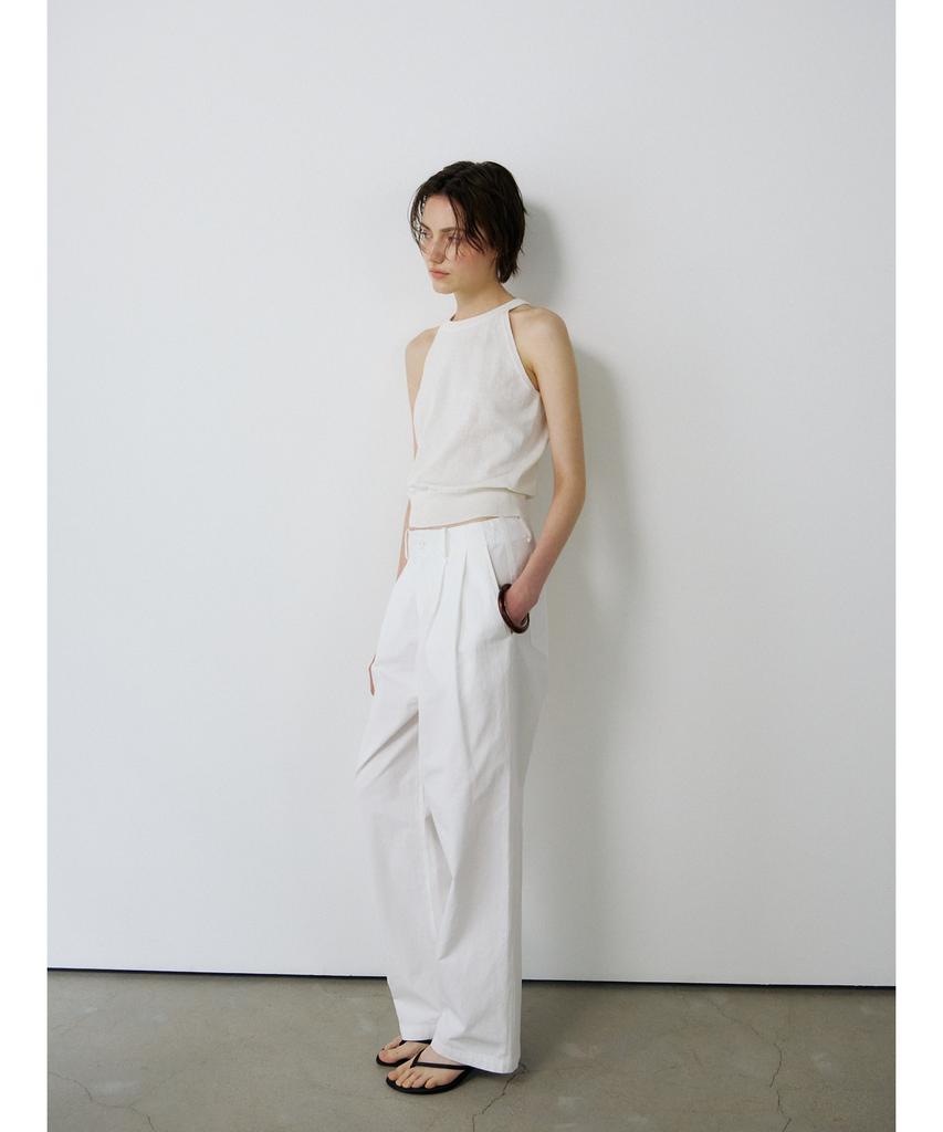 Ninnis Two-Tuck Curved Pants (White)