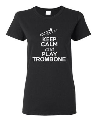 City Shirts Ladies Keep Calm And Play Trombone Brass Music Lover DT T-Shirt Tee Unisex T-Shirt