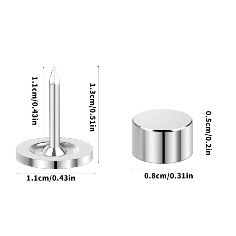 Puntine Magnetiche Resistenti alla Ruggine per Superfici in Sughero e Feltro Fissaggio Sicuro Senza Danni per Bacheche Ufficio Casa