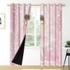 2pcs/set Ballet Girl Love Flower Window Curtain Modern Fresh Dreamy Bedroom Living Room Decor Blackout Polyester Fabric Curta