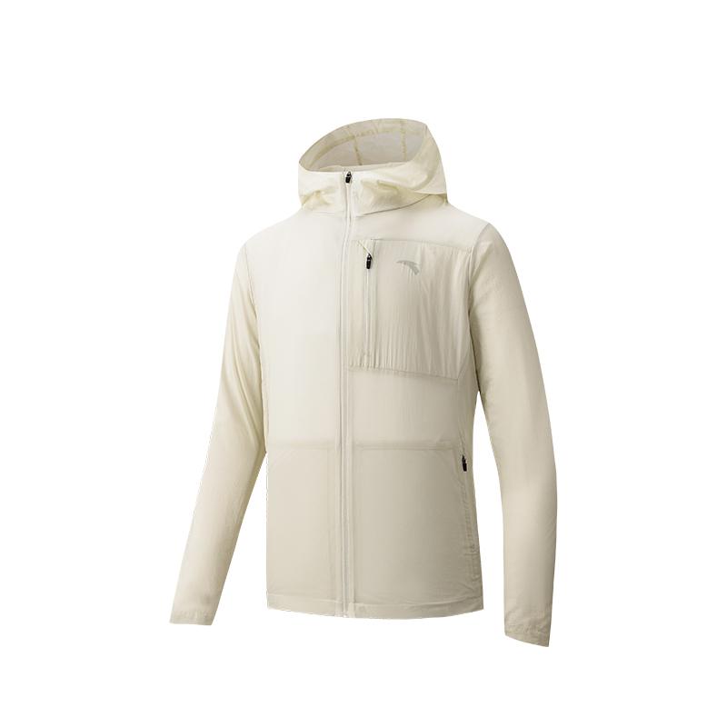 Anta Soft Hooded Fashionable Simple Zipper Breathable Quick-Dry Windproof Sun Protection Jacket Men jackets 152627608-1 S