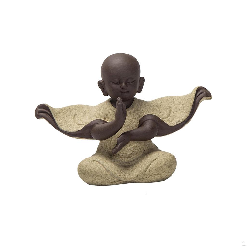 Buddhist Figurine Ceramic Monk Statue for Home And Office Decor