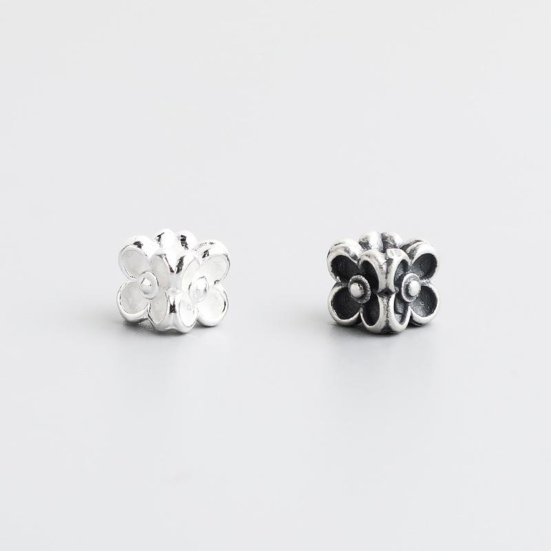 S925 Sterling Silver Geometric Flower Spacer Beads for DIY Beaded Bracelets
