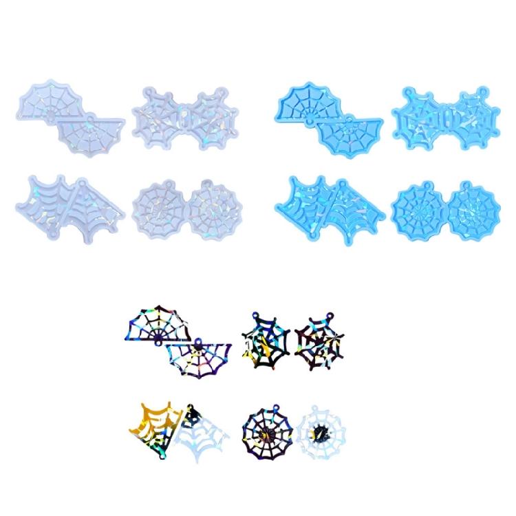 Spiderweb Silicone Molds Holographic Mold Keyring Earring Pendant Making Tool