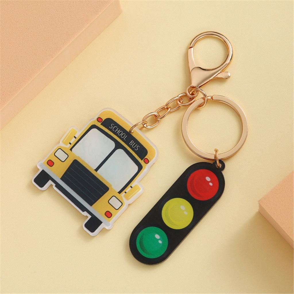 Schulbus Schlüsselanhänger Taschenanhänger Handtasche Rucksack Tasche Anhänger Anhänger Autoschlüsselanhänger Ampel Schulbus Schlüsselanhänger Anhänger