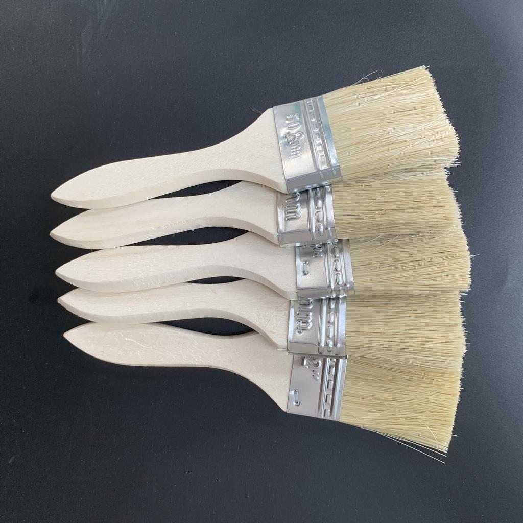 10pcs nylon brushes, short wooden handle art paint brushes, watercolor brushes, wall brushes, art brushes, cleaning tools