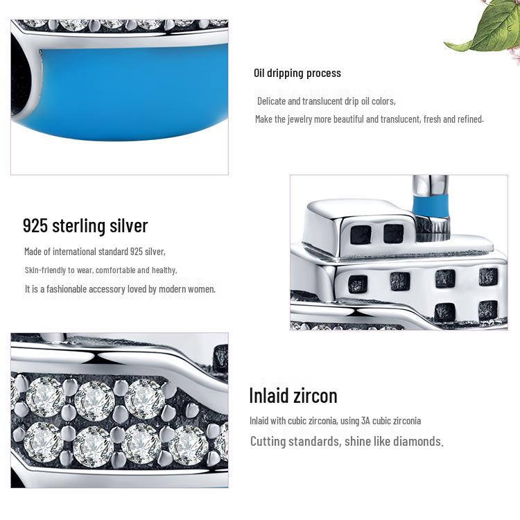 Yinziyun Ocean Series Sterling Silver Luxury Yacht Beaded Accessory SCC1379
