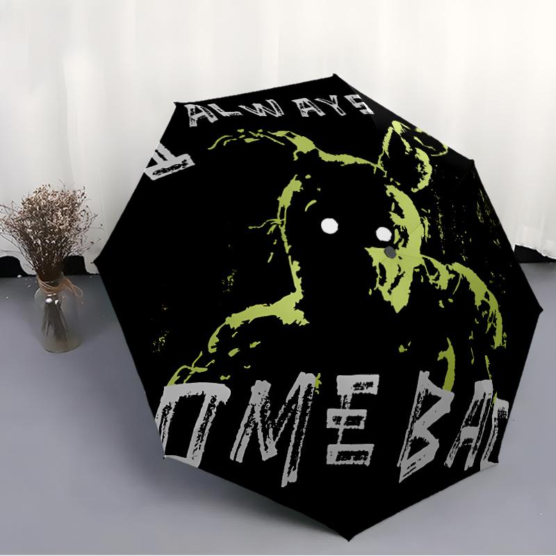 Printed Horror Game F-FNAF Freddy Folding Umbrella,Outdoor,Leisure,And Travel Umbrella,Durable Umbrella Fabric,Birthday And Holiday Gift