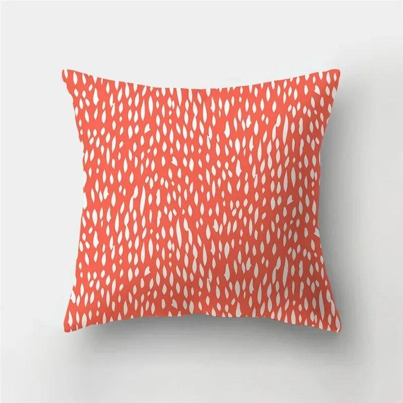 Nordic fashion geometric plant orange red pillowcase 45X45cm living room sofa cushion cover bedroom home decoration
