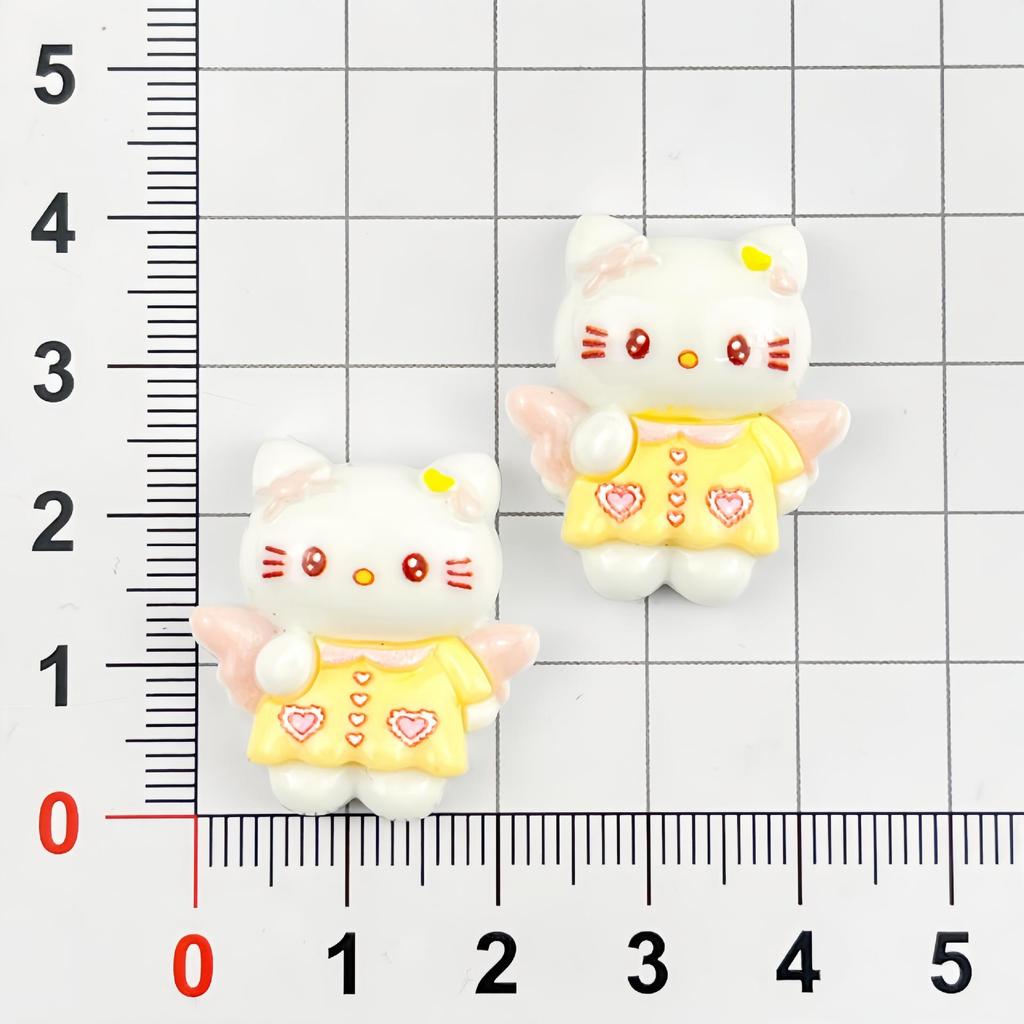 Cartoon KT Cat Resin Accessories: DIY Fridge Magnet, Keychain, Hair Clip Decorative Materials