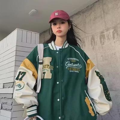 2024 Unisex Spring & Autumn Baseball Jackets: Stylish, Loose-Fit American Jackets for Couples