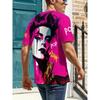 Pattern men's T-shirt 3D printed summer hip-hop trend short sleeved T-shirt oversized O-neck top