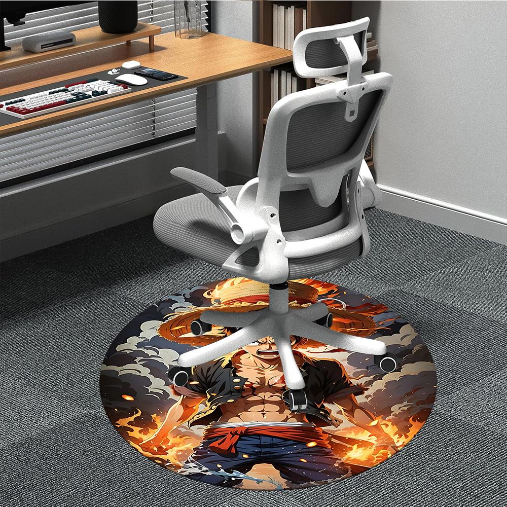 1pc Monkey D. Luffy One Piece Office Round Area Rug, Under Office Chairs Bedroom Living Room Home Decor  A1022155