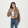2026 Fall Winter Faux Fur Jacket Women Short Hooded Patchwork Coat Streetwear
