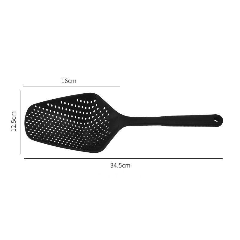 1pc Thick Plastic Large Integrated Long Handle Filter Shovel, Leak Proof Shovel, Fishing Shovel, Kitchen Grid Drain Ice Shovel