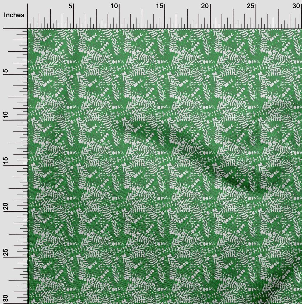 oneOone Cotton Flex Green Fabric Florals Dress Material Fabric Print Fabric By The Yard 40 Inch