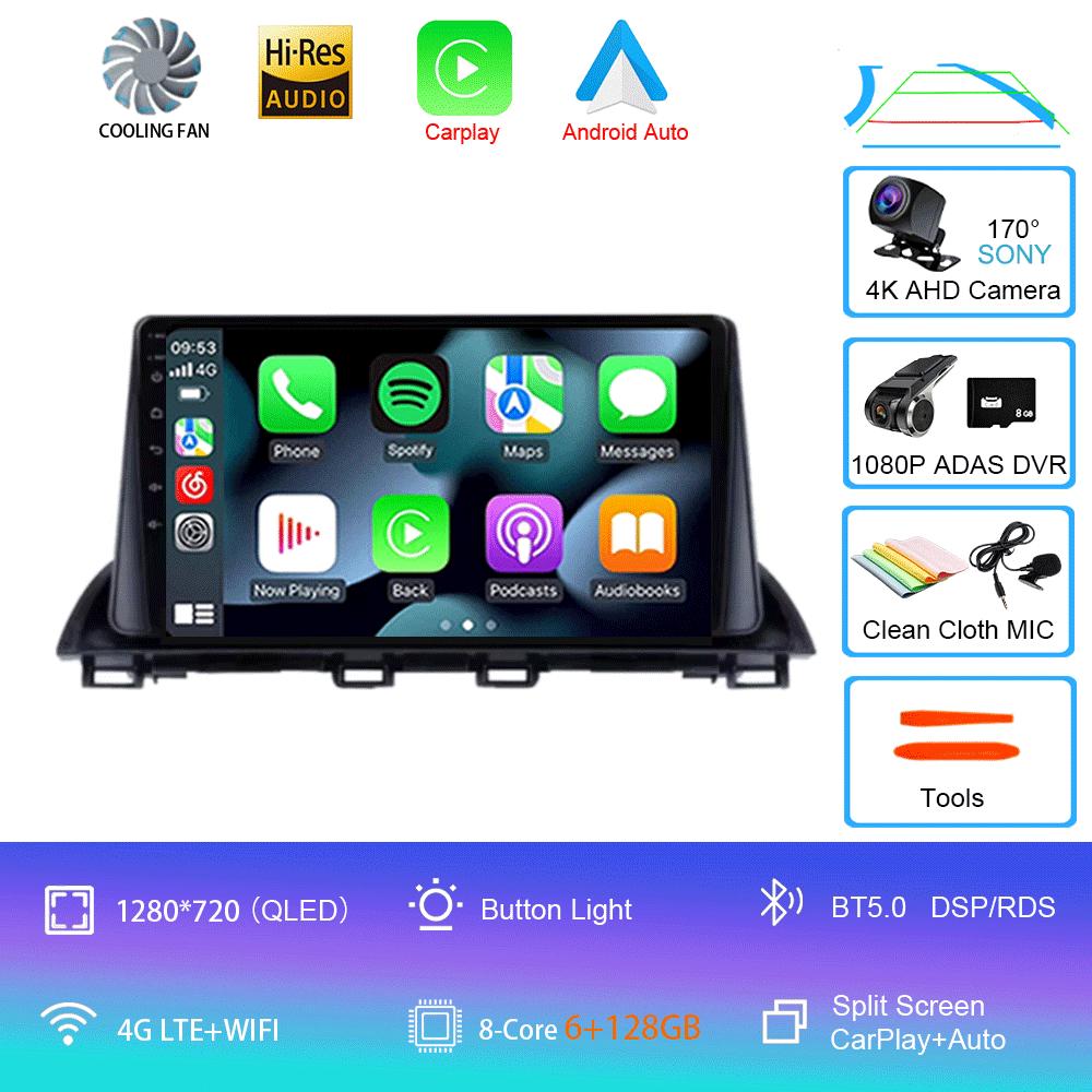 Car Radio Android 14 Carplay For Mazda 3 Axela 2013 2014 2015 2016 2017 2018 Navigation GPS Multimedia Player WiFi+4G Stereo BT