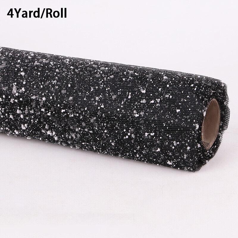 50cmx4yard Roll Beautiful Silk Screen Flower Packaging Gauze Snow Dot Yarn Net Bouquet Pack Gift Wrappging Soft Clear roll Yarn