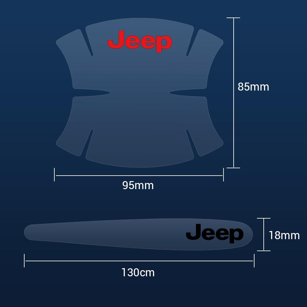 Gbhl8 8pcs Transparent Car Door Handle Protector Film Badge Stickers For Jeep Grand Cherokee Wrangler Renegaed Compass Gladiator Trail