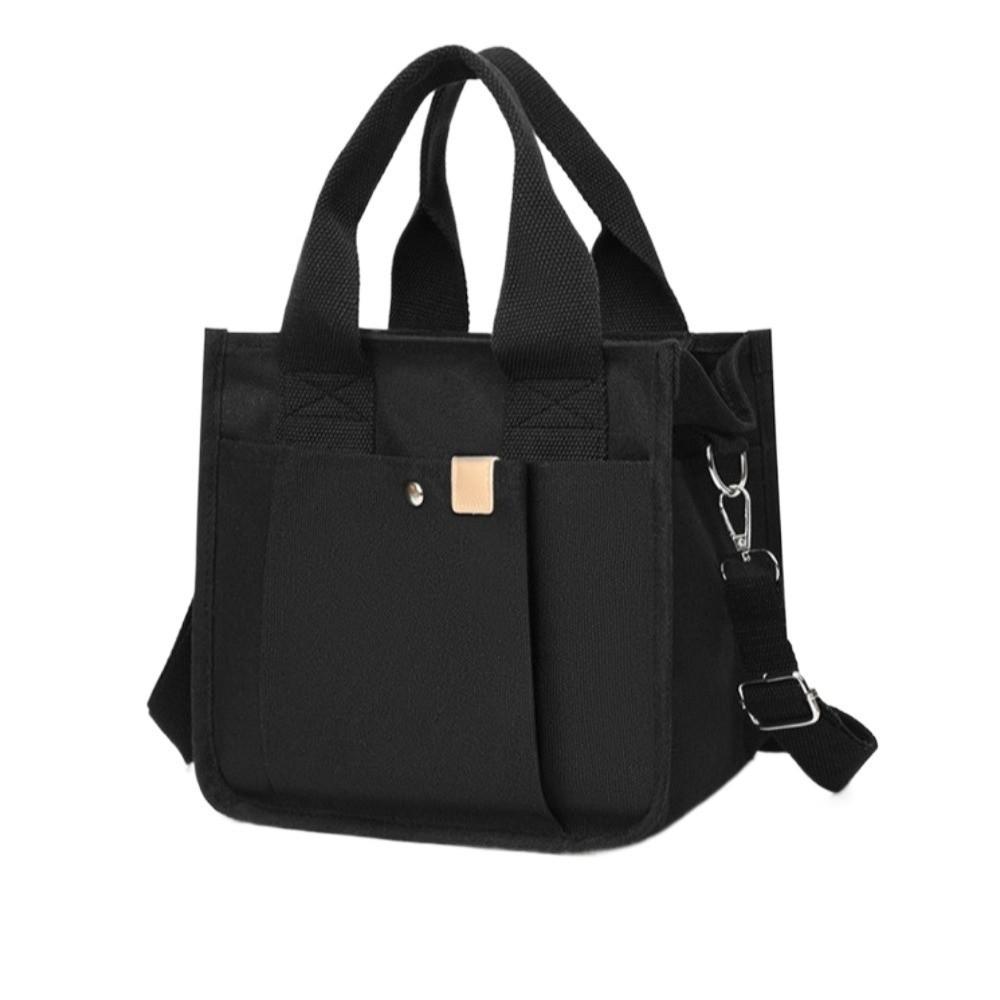 Zipper Japanese Style Crossbody Bag Handheld Solid Color Tote Bag Canvas Shoulder Bag Students