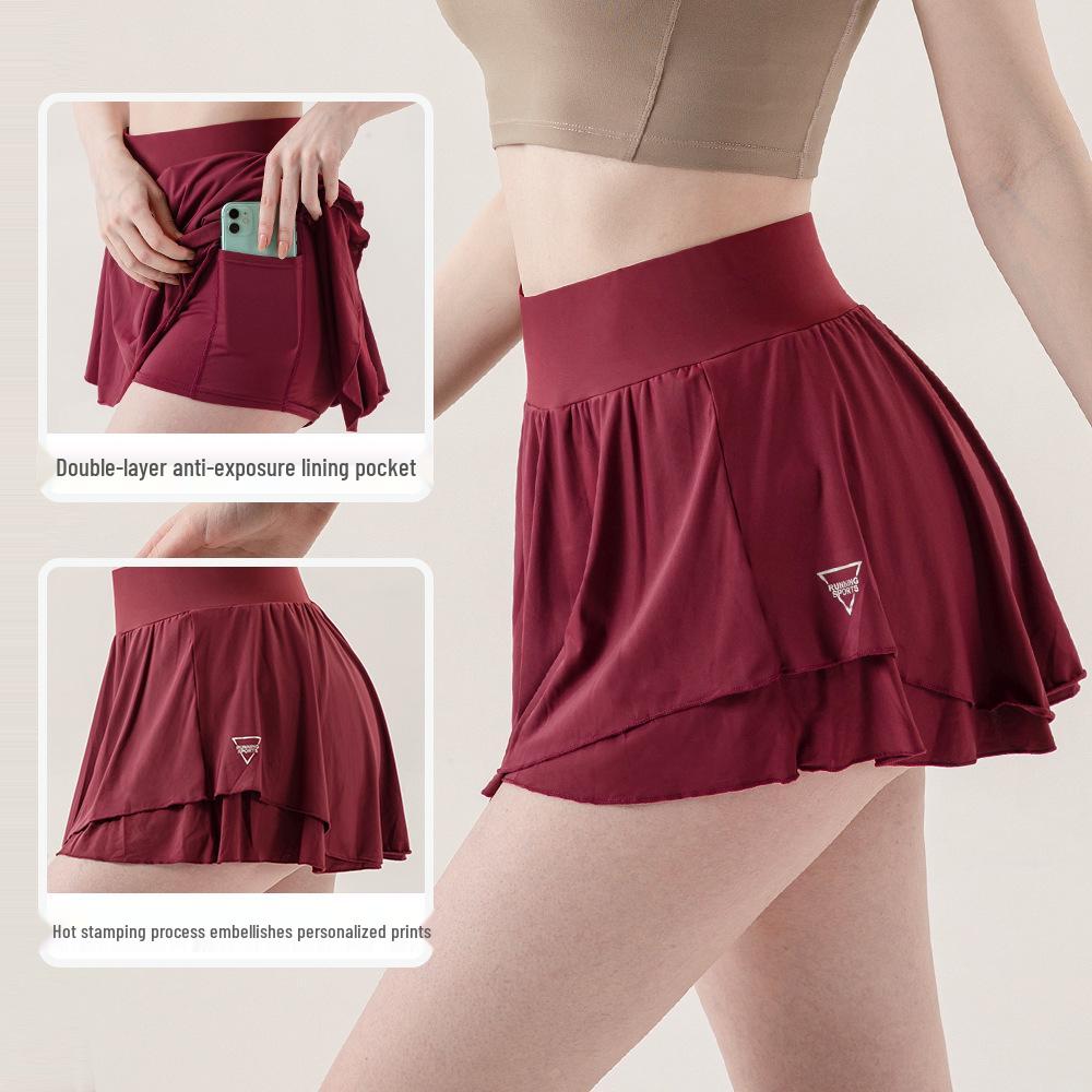 Damen Schnelltrocknender Sportrock: Anti-Exposition Tennis-, Badminton-, Lauf-, Yoga-Skort