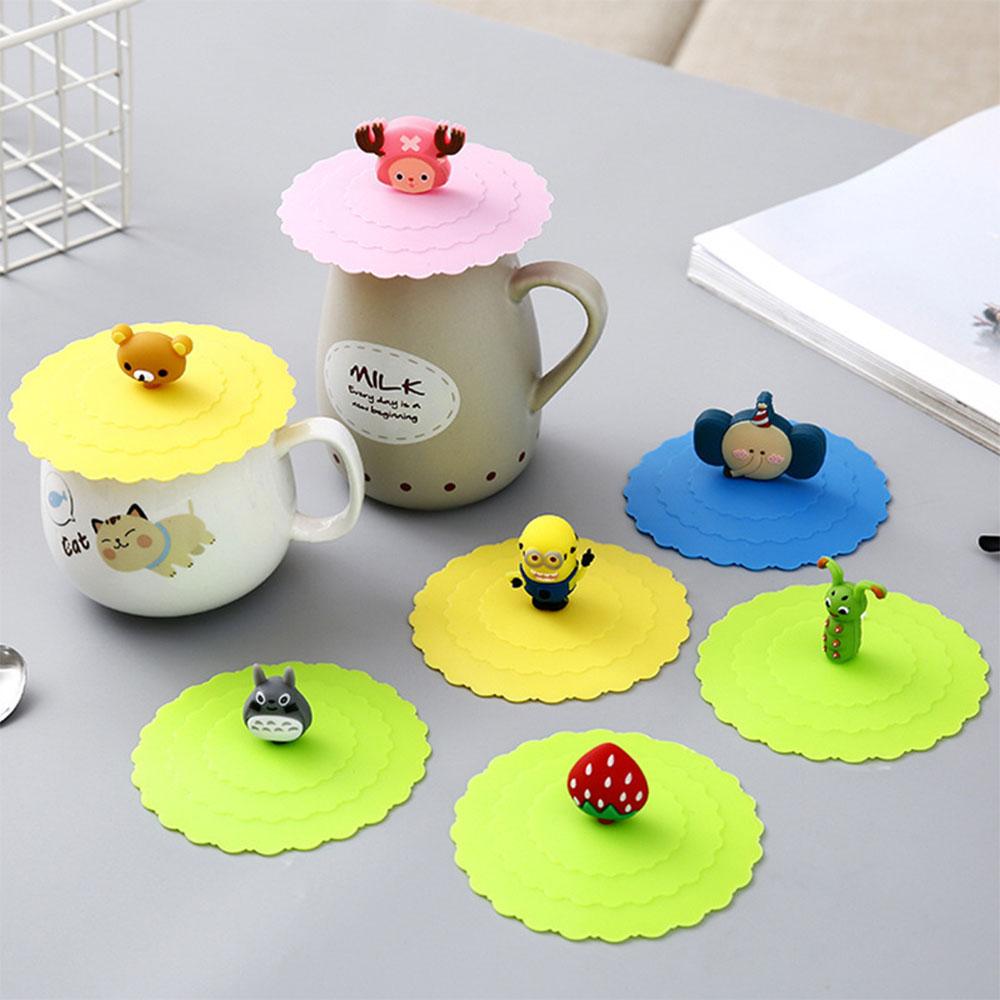 6PCS Cute Silicone Cup Cover - Suction Seal Lid for Coffee Mug