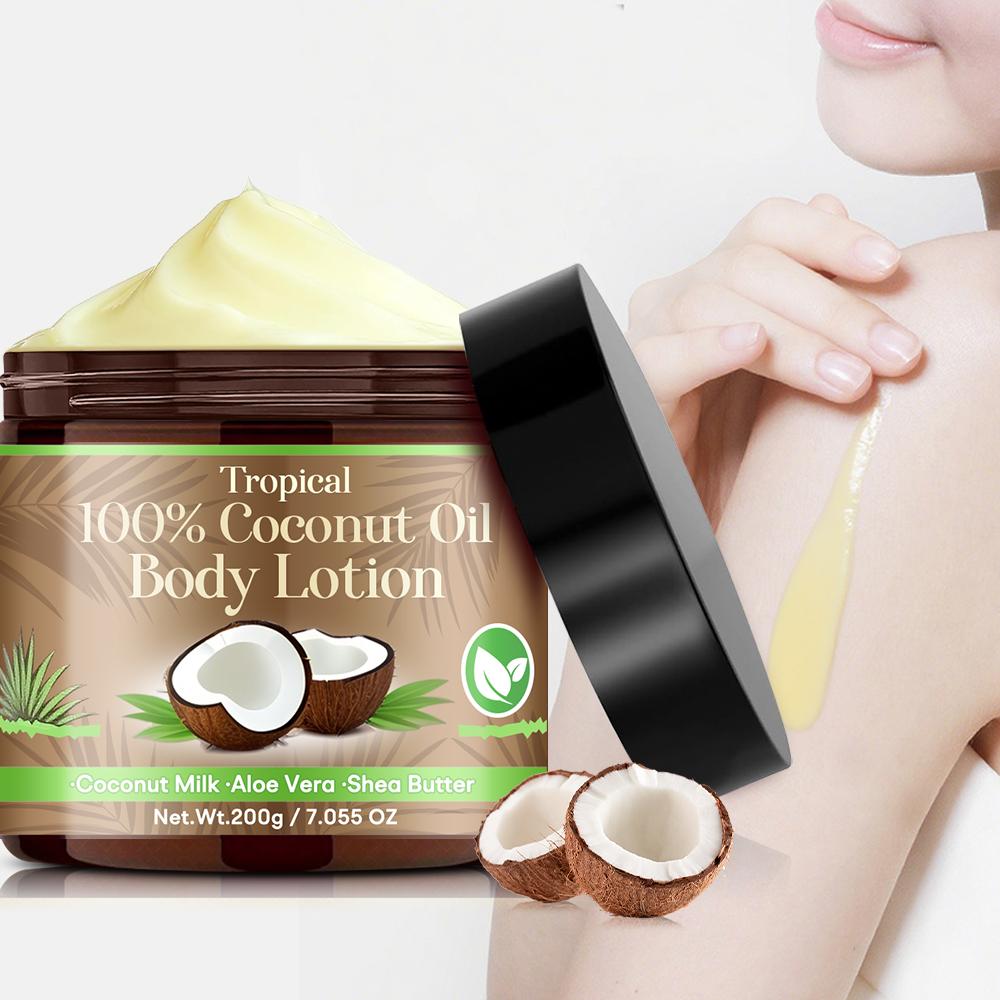 Coconut Oil Body Cream-Visibly Firmer Skin-Solve Drying And Water Shortage-Suitable For All Skin Types, 200g