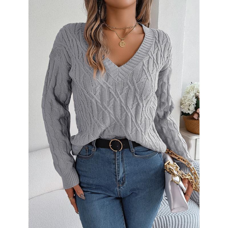 Lässiger Rollkragenpullover mit langen Ärmeln und einfarbigem Twist für Damen im Herbst und Winter