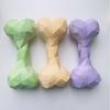 Faceted Bone Dog Toy Rubber Dog Chew Toy Teeth Cleaning Dog Bone Toy for Aggressive Chewers Puppy Teething Interactive Fetch Play