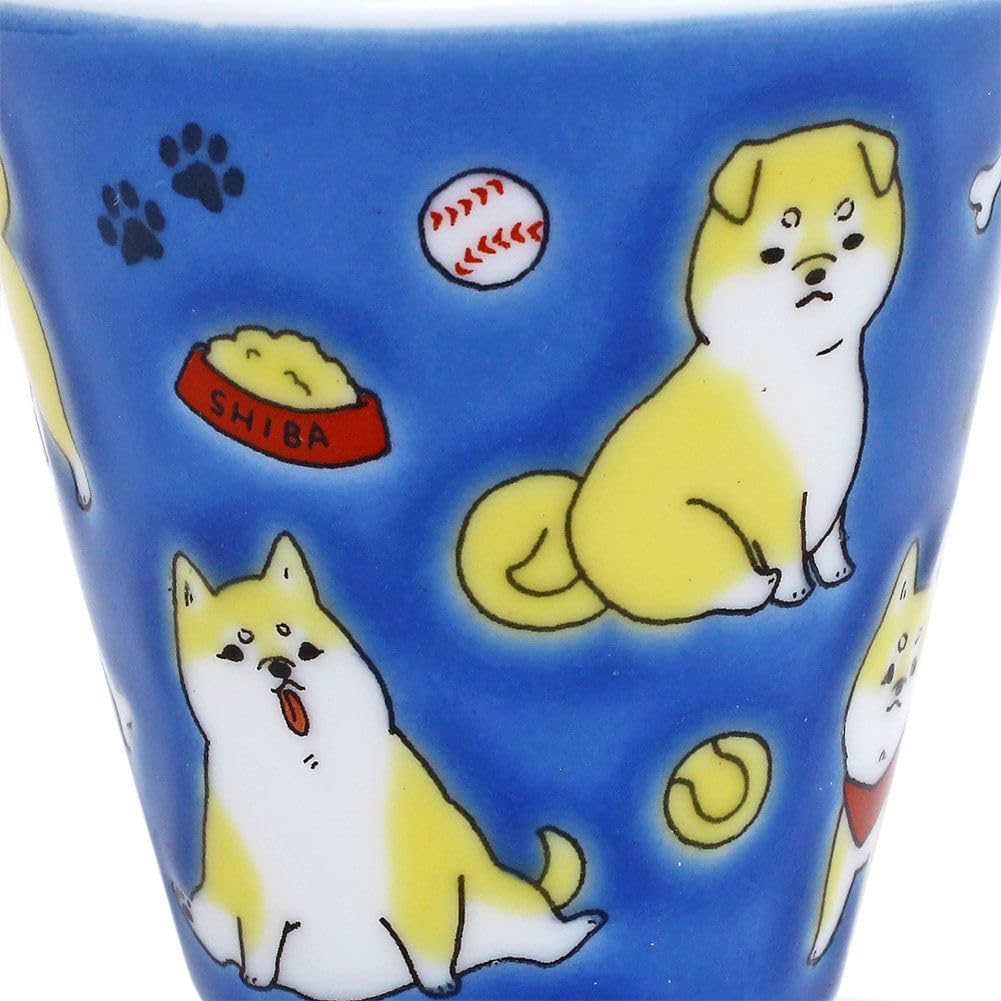 Kutani a traditional craft of the Hokuriku A sake cup featuring a dog A lucky charm sake accessory stationery interior round and treasure perfect for