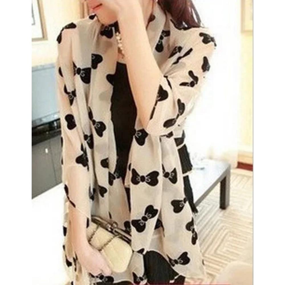 Women Chiffon Scarf 150*45cm thin style Scarfs Print Cat Star Leopard Shawls And Scarves Best Party gift 22009