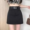 Women's Summer 2024 High Waist Gray Midi A-line Bodycon Skirt