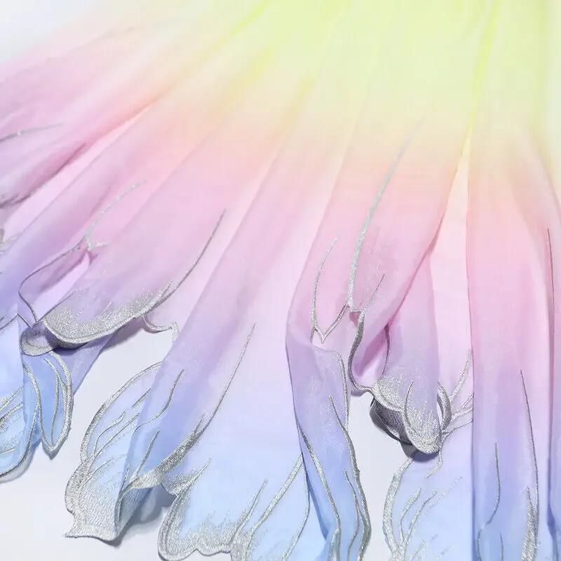 150x100cm Embroidery Lotus Leaf Soft Fabric DIY Hanfu Shirts Doll Cloth Chinese Style DIY Sewing Craft Organza Tulle Fabric New