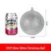 Festive Silver Glitter Hanging Ball - Shiny Round Decoration 6-30CM for Christmas