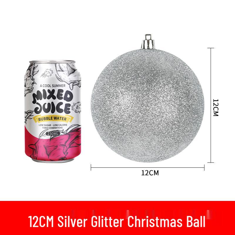 Festive Silver Glitter Hanging Ball - Shiny Round Decoration 6-30CM for Christmas
