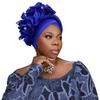 Nigeria Raw Silk Auto Gele Headtie Muslim Hat Party Headwear Turbante Ruffled Turban Cap For Women African Lady Head Wraps