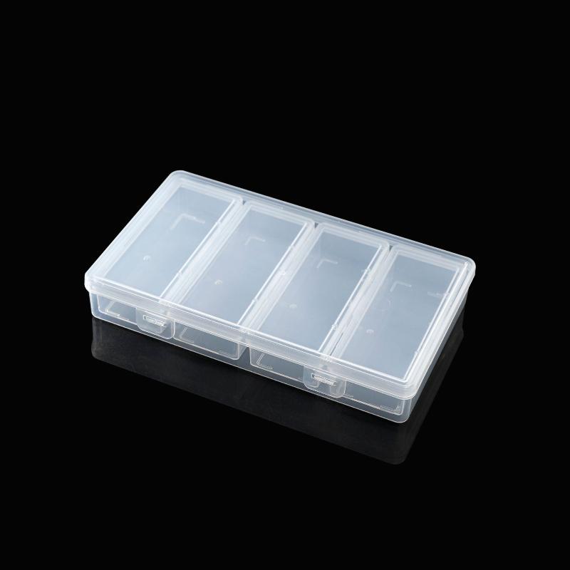 

4 Adjustable Dividers Clear Plastic Storage Organizer Box - Craft & Sewing Supplies Container With Removable Compartments