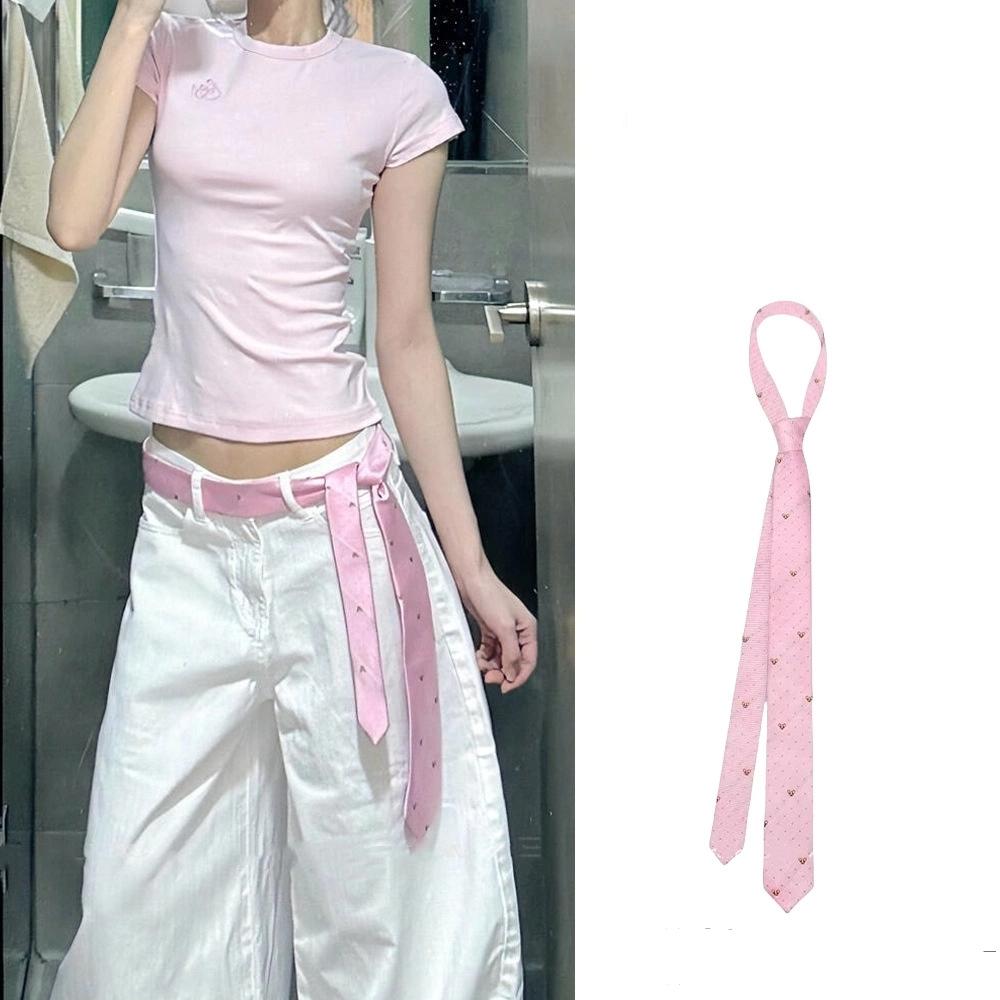 Cinto de Cintura Xadrez Longo e Fino Com Gravata Jeans Cachecol Acessório Decorativo Personalidade Tendência Faixa de Cabelo Acessório da Moda