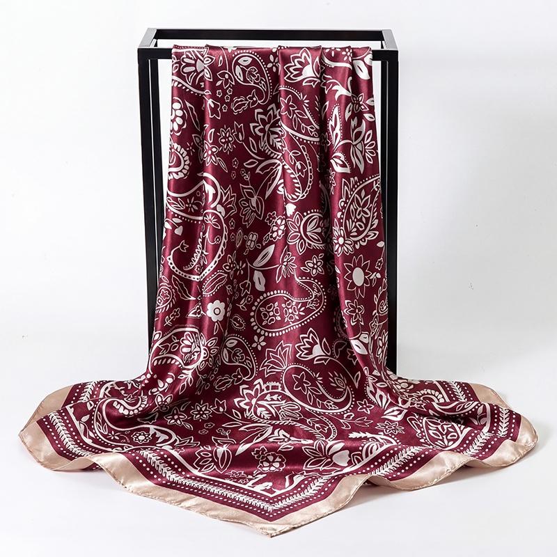 Satin Scarf Fashion Hijab Square Turban Female Luxury Bandana Headscarf Handkerchief Neckerchief Windproof Shawl Wraps Headband