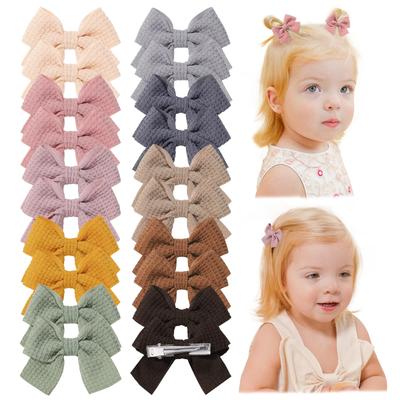 10/20 Stück Weiche Baumwolle Haarschleifen für Babymädchen 2'' Niedliche Handgemachte Schleifenknoten-Clips Kinder Haaraccessoires Reizende Kopfbedeckung