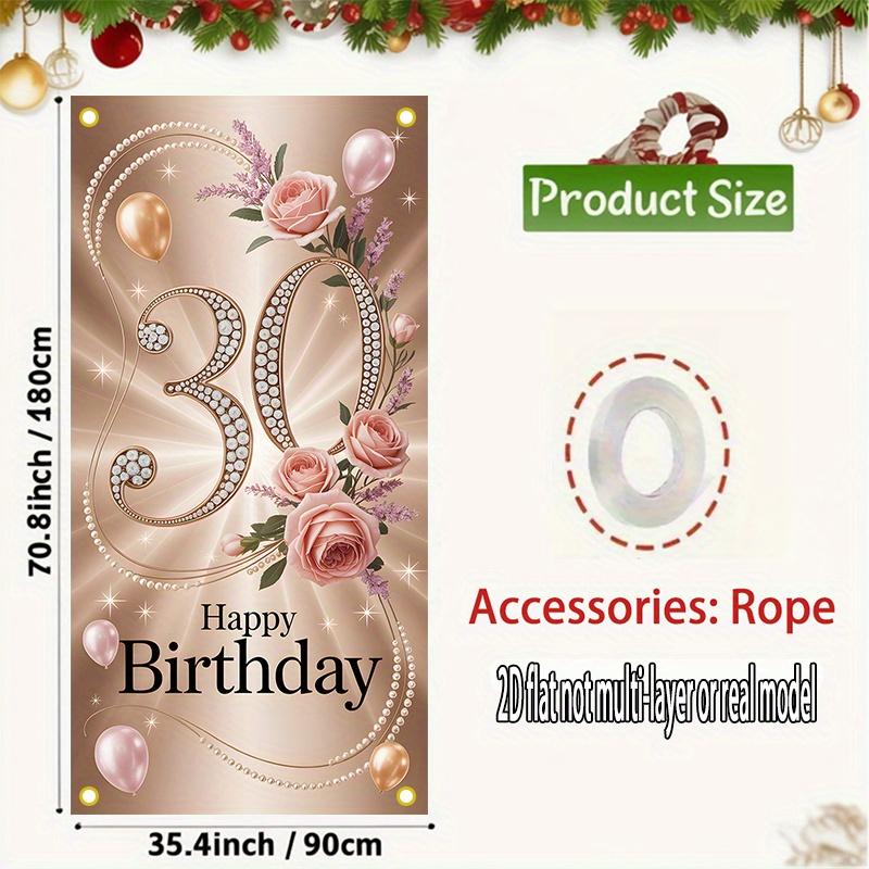 Happy Birthday Door Curtain Polyester 89.92x179.83cm Home Decor