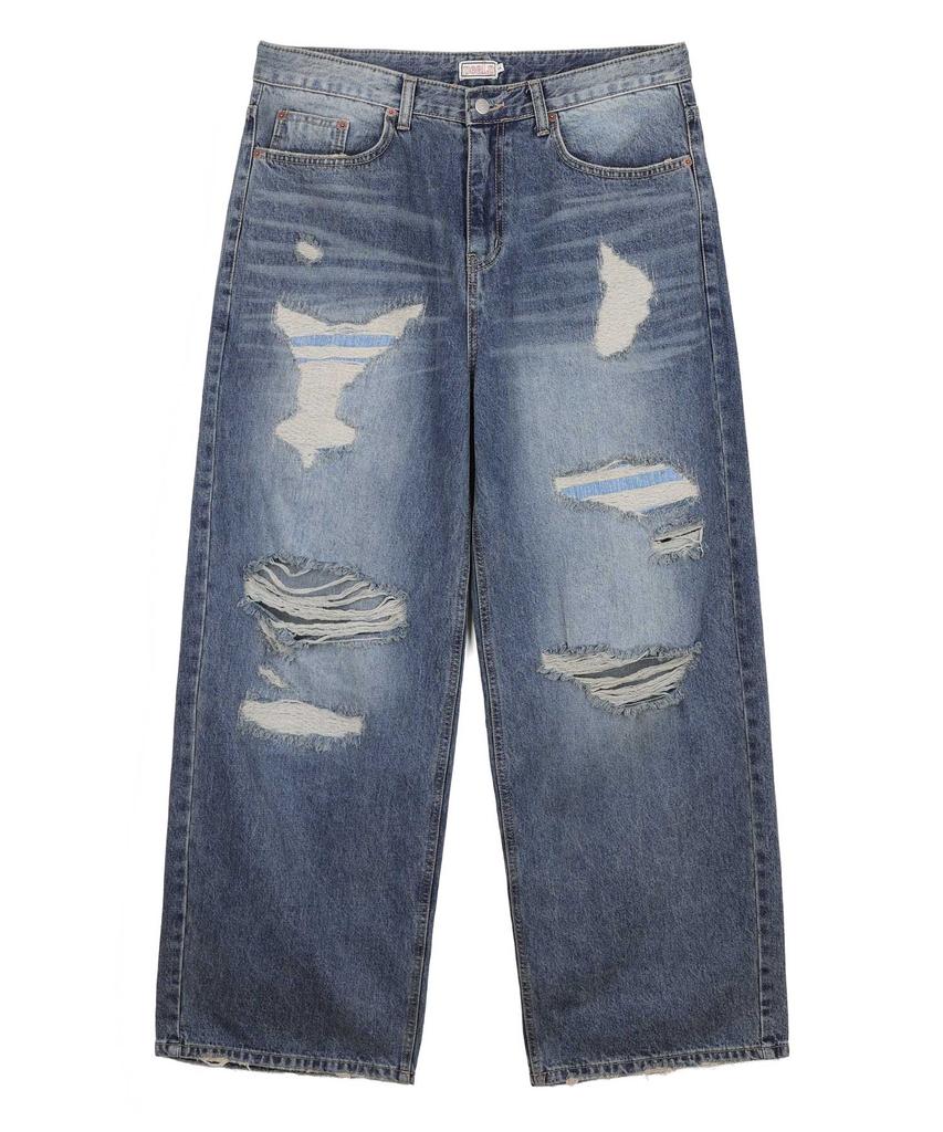 Pilpeu Crash Broken Wide Jeans 41 (Blue)