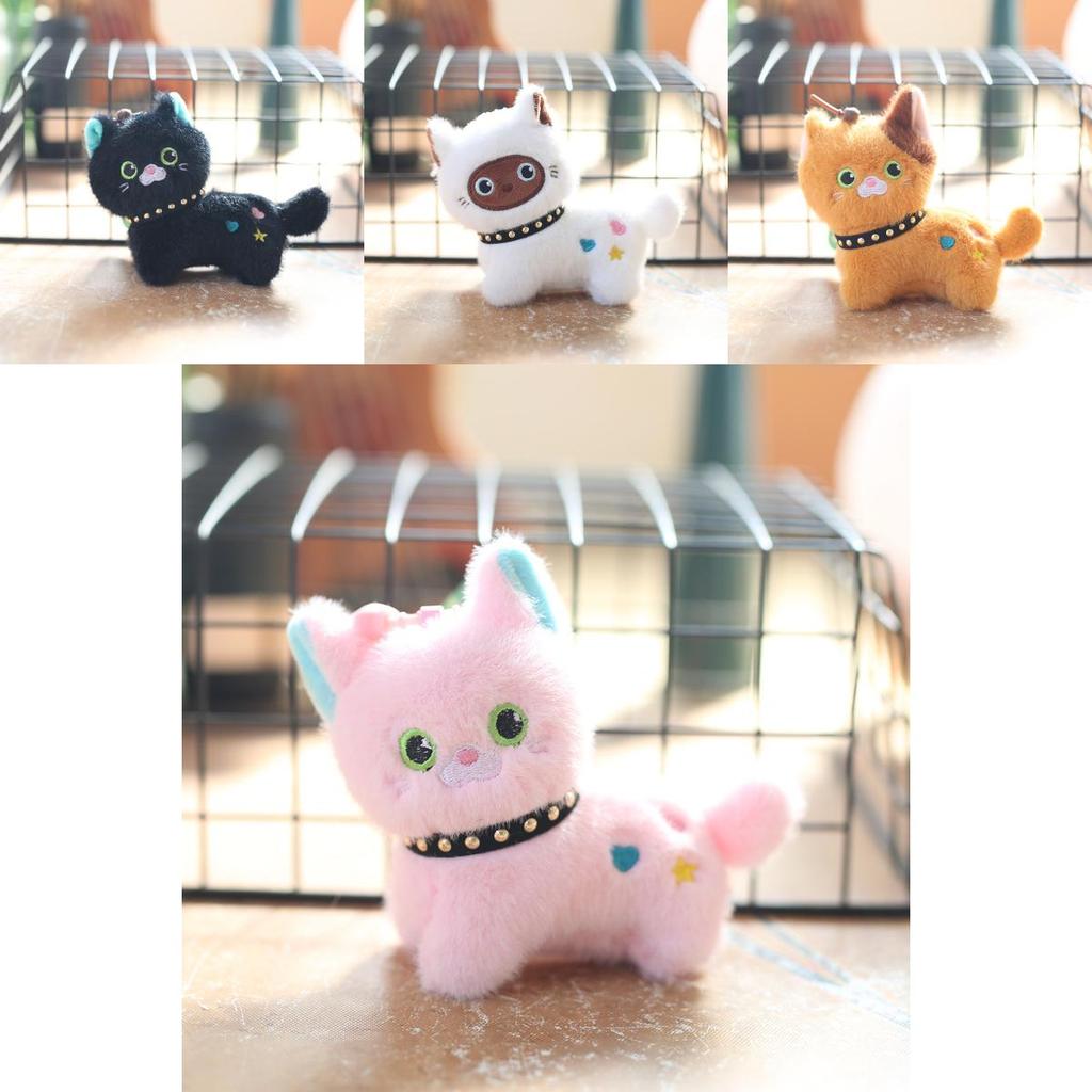 Cute Kitten Plush Keychain Stuffed Animal Backpack Accessory Soft Pp Cotton Doll
