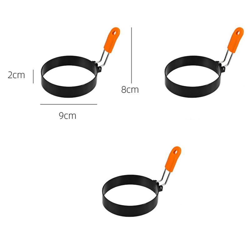 Non-Stick Stainless Steel Fried Egg Ring with Silicone Handle Scrambled Eggs Shaper Mold for Perfect Fried Eggs JDGJ009
