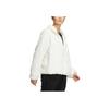 Adidas Met Fur Jacket With Embroidered Logo On The Back, Zippered Stand-Up Collar Women Outerwear White HM7102