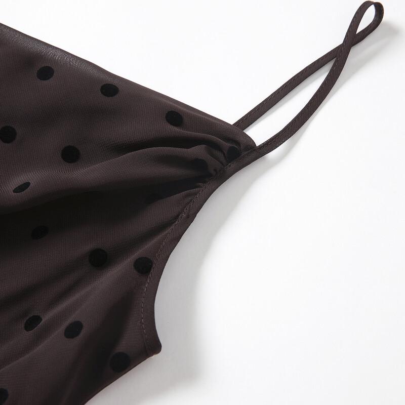 Elegantes Polka-Dot-Trägerkleid